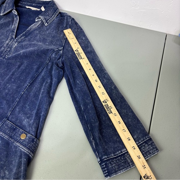 Soft Surroundings Blue Denim Tunic Shirt Dress Stretch Medium - Picture 12 of 12